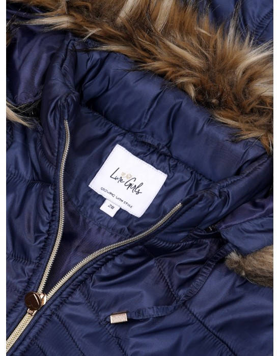 Girls  Quilted jacket blueberry